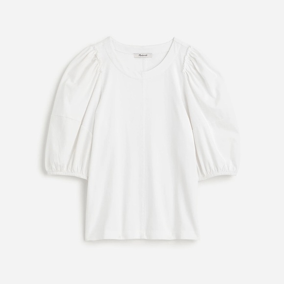 NWT Madewell Puff-Sleeve Tee in Eyelet White, Size XS - Picture 5 of 14